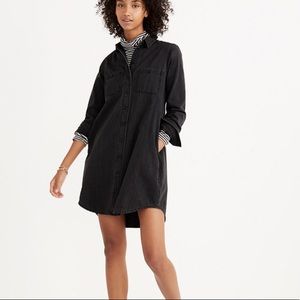 Madewell black denim shirt dress
